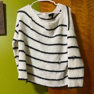 M forever 21 distressed off the shoulder sweater